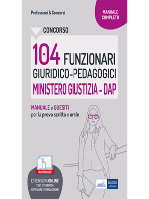 cover image of Concorso 104 Funzionari profilo giuridico-pedagogico Ministero Giustiza (DAP)